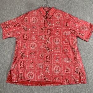 Stanford Cardinal Shirt Mens 2XL Red NCAA Football Ke Nui Hawaiian Button Up